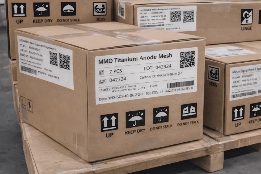 MMO Titanium Mesh Anode Packing | NAVI Titanium MMO Titanium Mesh Anode Packing | NAVI Titanium