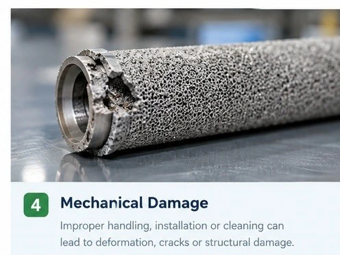 Sintered Metal Powder Filter Damage | NAVI Titanium Sintered Metal Powder Filter Damage | NAVI Titanium
