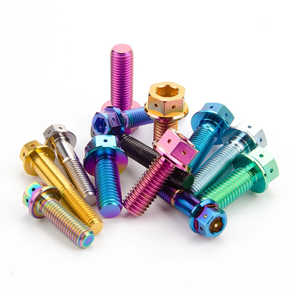 Titanium Flange Bolts Anodizing | NAVI Titanium Titanium Flange Bolts Anodizing | NAVI Titanium